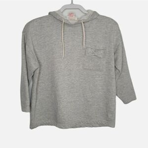 VINTAGE 90s sweatshirt‎ gray bow pocket boxy with shoulder pads S